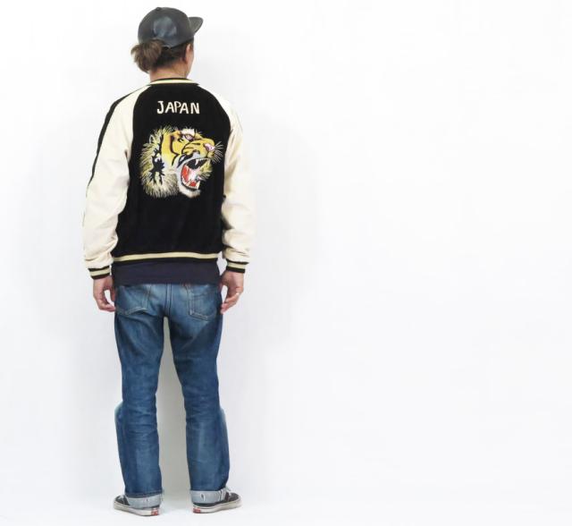 テーラー東洋 テイラー東洋 Tailor Toyo 2TONE ベロア × サテン スカジャン TIGER HEAD × GOLD DRAGON TT15795-119