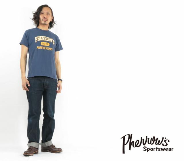 フェローズ PHERROW'S 半袖 Tシャツ プリント U.S.STEEL ワッペン付き 21S-PT3