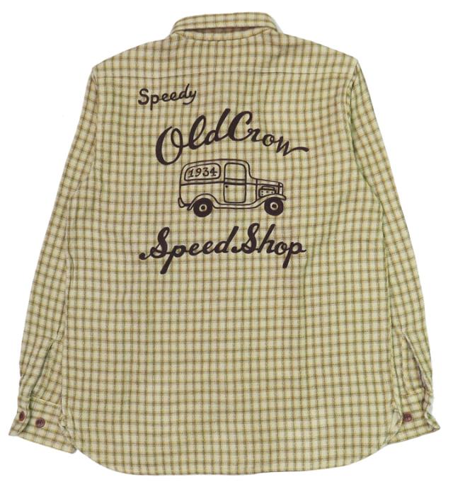 OLD CROW 長袖 ダブルガーゼチェック シャツ WHISKEY DELIVERY 刺繍 CROW BRAND  GLAD HAND グラッドハンド 