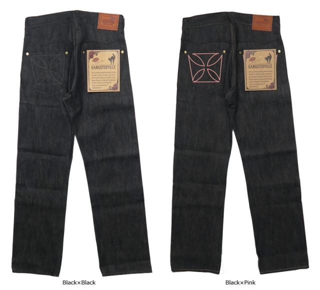 GANGSTERVILLE THUG DENIM IRON CROSS BLACK