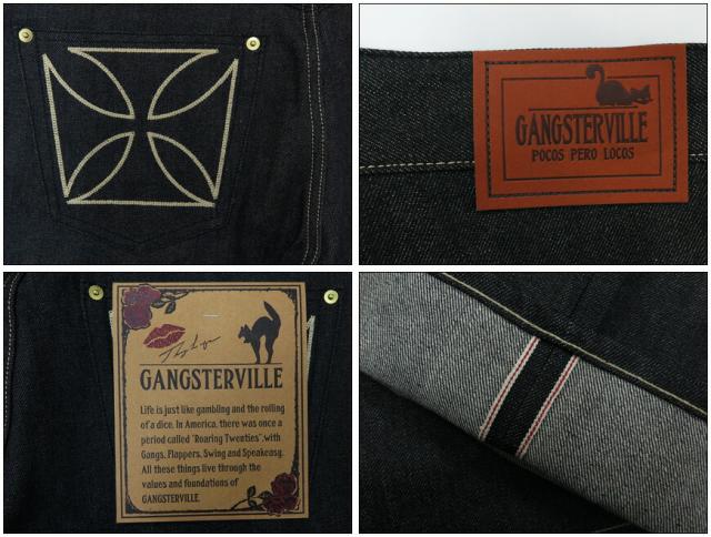 GANGSTERVILLE THUG DENIM IRON CROSS BLACK