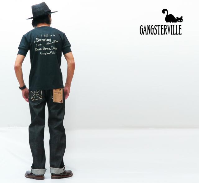 GANGSTERVILLE THUG DENIM IRON CROSS BLACK