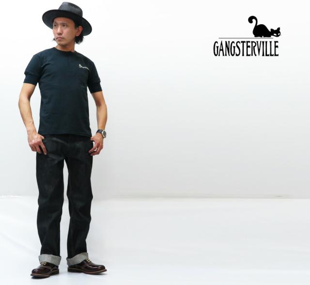 GANGSTERVILLE THUG DENIM IRON CROSS BLACK