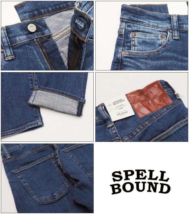 SPELLBOUND アンクルカット テーパードジーンズ ストレッチデニム ブラスト 40-208D-28-3