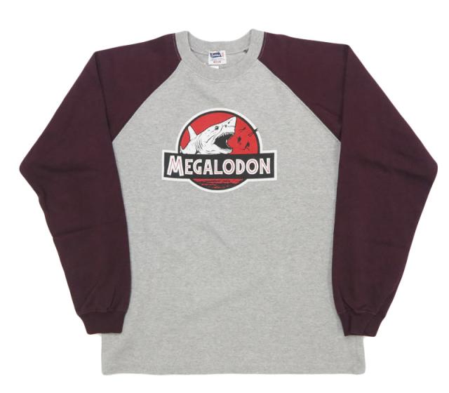 フェローズ PHERROW'S 長袖 Tシャツ プリントラグランスリーブ  "メガロドン" 25W-PRLT1 【2025年秋冬新作】