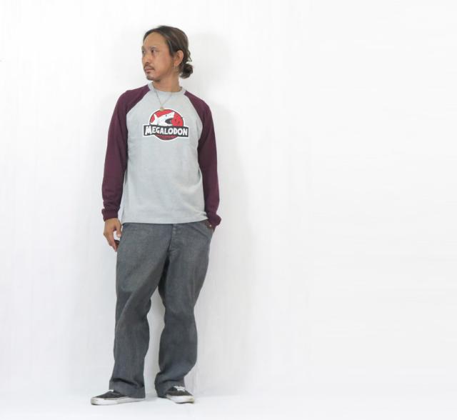 フェローズ PHERROW'S 長袖 Tシャツ プリントラグランスリーブ  "メガロドン" 25W-PRLT1 【2025年秋冬新作】