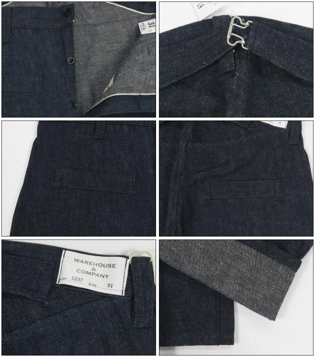 WAREHOUSE Lot 1237 1900’S INDIGO BLUE and WHITE CHECK WAIST OVERALL