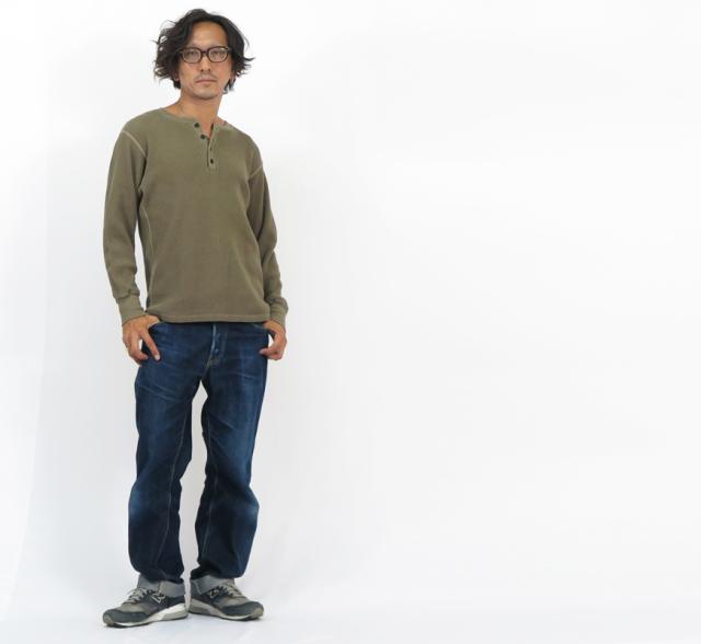 DALLES & CO ダリーズ&コー 30's ヘンリーネック 長袖 ワッフル サーマル カットソー 2230HT