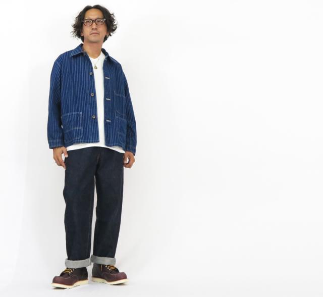 FULLCOUNT ウォバッシュ　カバーオール 36 フルカウント FULLCOUNT インディゴ ウォバッシュストライプ