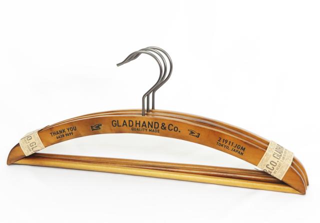 GLAD HAND オリジナルウッドハンガー 3本セット ADVERTISING WOODEN HANGER