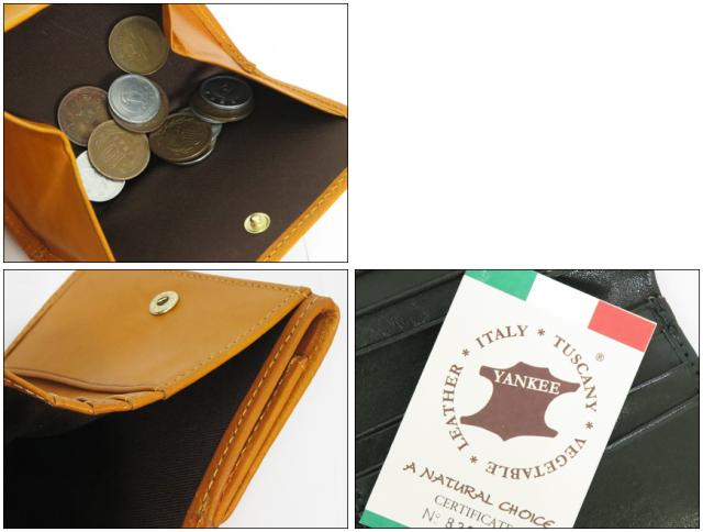 ホークカンパニー HAWK COMPANY イタリアンレザー コンパクトウォレット 2つ折り財布 YANKEE社 革 メンズ レディース 7250
