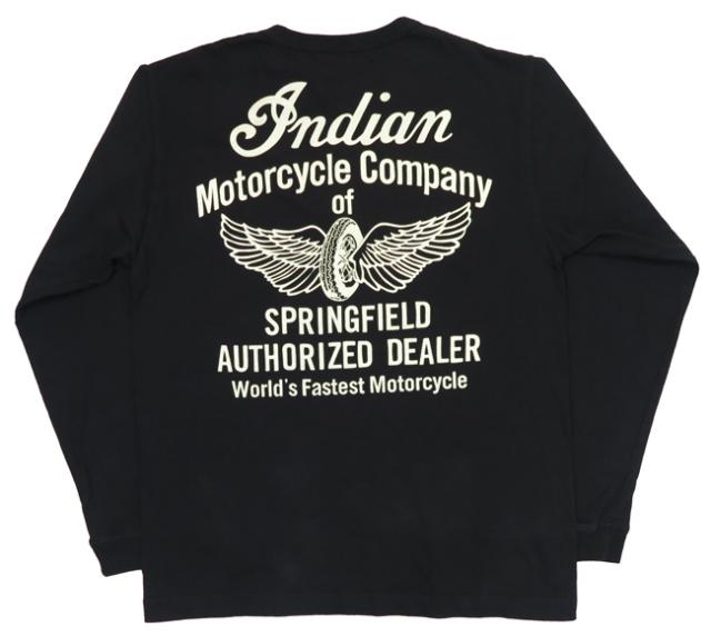 インディアンモーターサイクル Indian Motorcycle 長袖 プリント Ｔシャツ "FLYING WHEEL" Made in U.S.A IM69293
