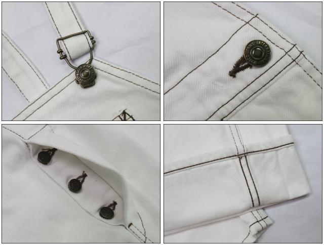 ジョンブル JOHNBULL 13oz ホワイトデニム オーバーオール サロペット