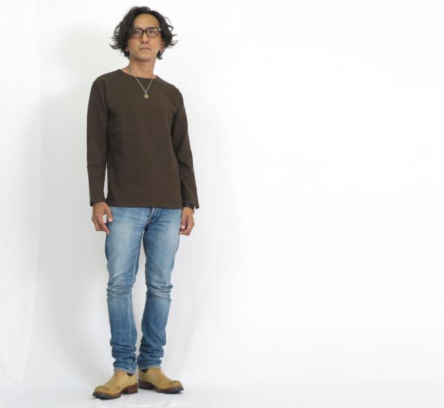 ORGUEIL オルゲイユ 9分袖 ボートネック バスク シャツ 無地 OR-9074