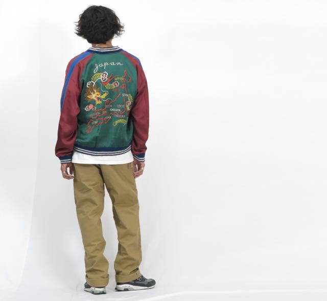 テーラー東洋 Tailor Toyo リバーシブル アセテート サテン スカジャン 港商 SPECIAL EDITION DRAGON & JAPAN MAP × ROARING TIGER TT15416