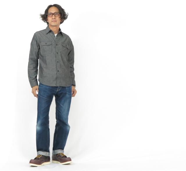 SUGAR CANE シュガーケーン 長袖 ブラックシャンブレー ワークシャツ SC29159