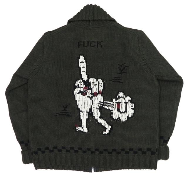 WEIRDO ウィアード シェットランドウール カウチンセーター FUCK U WRD-23-AW-07 GLAD HAND グラッドハンド