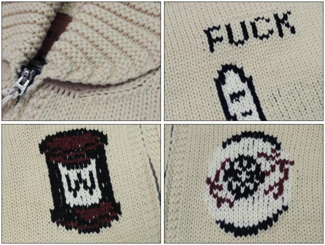 WEIRDO ウィアード シェットランドウール カウチンセーター FUCK U WRD-23-AW-07 GLAD HAND グラッドハンド