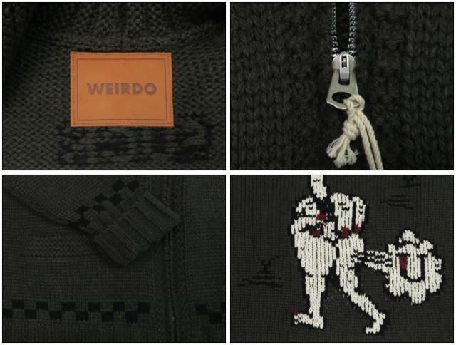 WEIRDO ウィアード シェットランドウール カウチンセーター FUCK U WRD-23-AW-07 GLAD HAND グラッドハンド