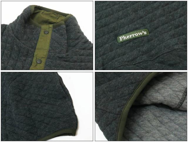 フェローズ Pherrow's 長袖 キルティング スウェット シャツ 19W-PQST1