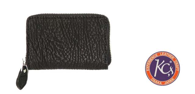 KC’S ケーシーズ 長財布 ラウンドジップ ロングウォレット 鮫革 レザー ブラック KIW036 