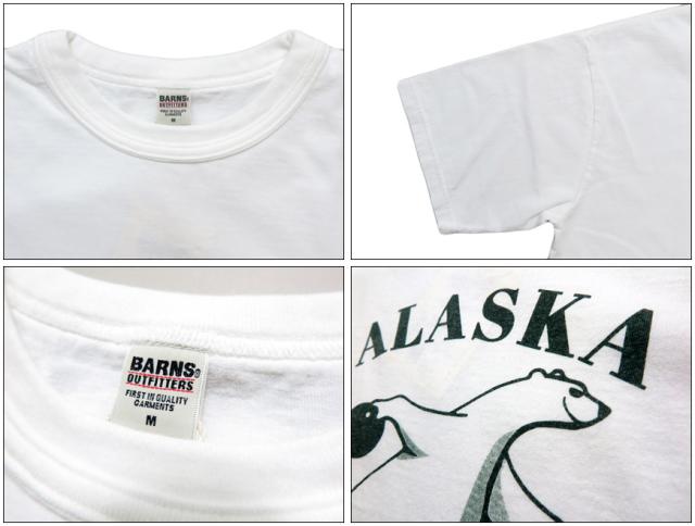 バーンズ BARNS タフネック 18/-OE 半袖 プリント Tシャツ ”ALASKA” BR-25282