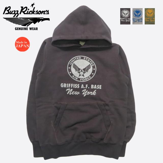 バズリクソンズ BUZZ RICKSON'S プルオーバー スウェットパーカー プリント 長袖  "GRIFFISS A.F.BASE" BR69639 【2025年秋冬新作】