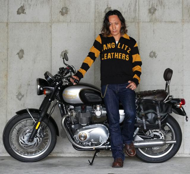 Langlitz Leathers 長袖プリントワークシャツ