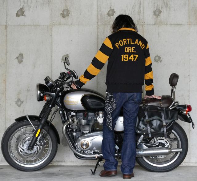 Langlitz Leathers 長袖プリントワークシャツ