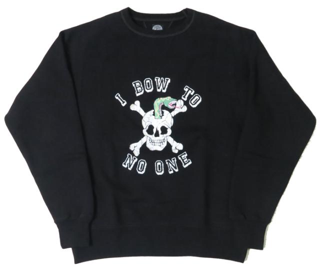 JELADO ジェラード フリーダムスリーブ 丸胴 クルーネックスウェット フロッキープリント Skull Snake AB11212