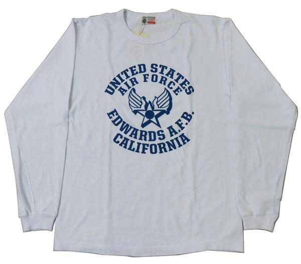 バズリクソンズ BUZZ RICKSON'S 長袖 Tシャツ プリント "EDWARDS" MADE IN USA BR69508