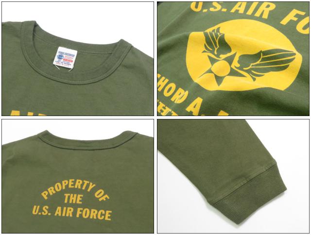 バズリクソンズ BUZZ RICKSON'S 長袖 Tシャツ プリント "U.S. AIR FORCE  McCHORD A.F.BASE" MADE IN USA BR69626【2025年秋冬新作】