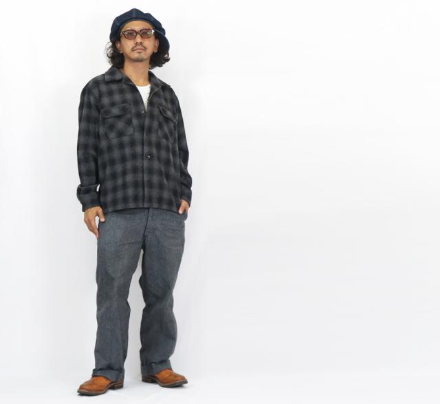 GANGSTERVILLE ウールチェック 長袖 シャツ LOCOS GSV-24-AW-08