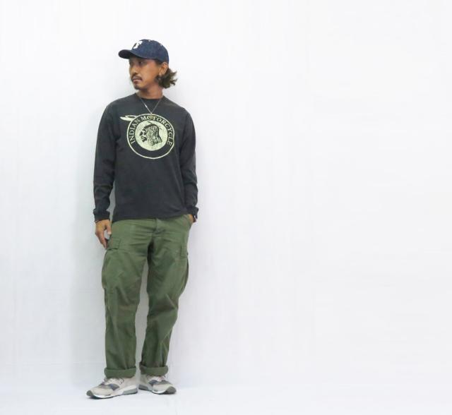 インディアンモーターサイクル Indian Motorcycle 長袖 プリント Ｔシャツ L/S T-SHIRT "INDIAN" IM69610【2025年秋冬新作】