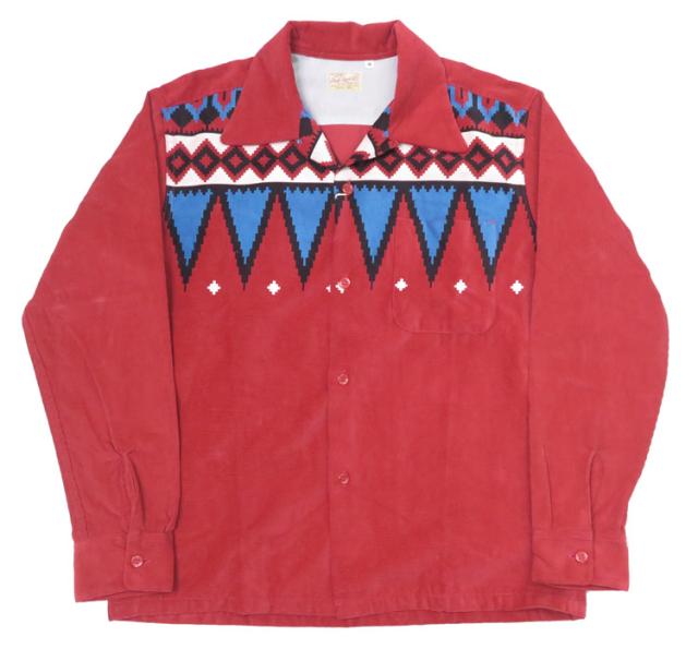 Style Eyes スタイルアイズ 長袖 コーデュロイ 開襟シャツ ガテマラ柄 Mid 1950s Style Corduroy Sports Shirt “GUATEMALA” SE29384