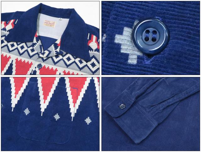 Style Eyes スタイルアイズ 長袖 コーデュロイ 開襟シャツ ガテマラ柄 Mid 1950s Style Corduroy Sports Shirt “GUATEMALA” SE29384