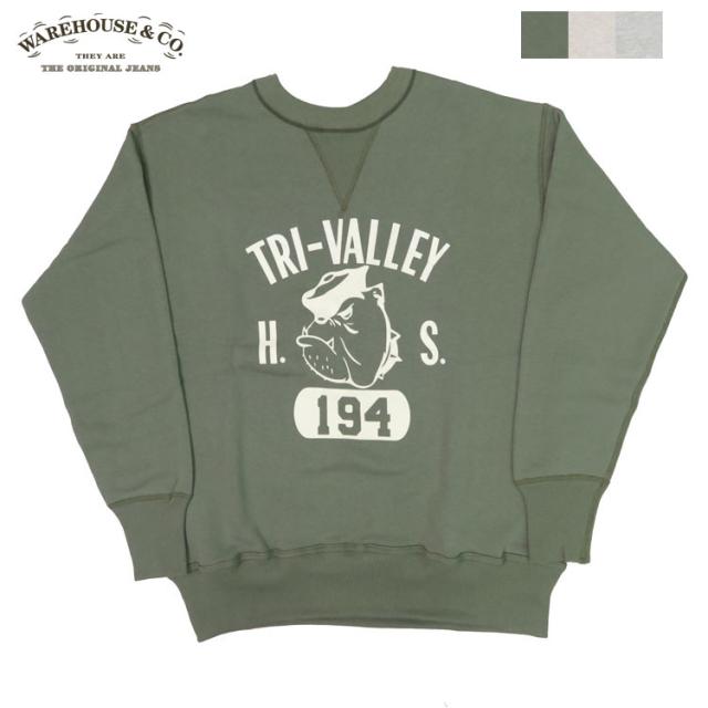 ウェアハウス WAREHOUSE 長袖 クルーネック プリント スウェット 4本針 TRY VALLEY WH401 ウェアハウス WAREHOUSE 長袖 クルーネック プリント スウェット 4本針