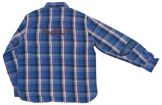 WEIRDO ウィアード チェーン刺繍 長袖 チェック ワークシャツ FUCK U グラッドハンド WRD-23-AW-11 WEIRDO ウィアード チェーン刺繍 長袖 チェック ワークシャツ FUCK U