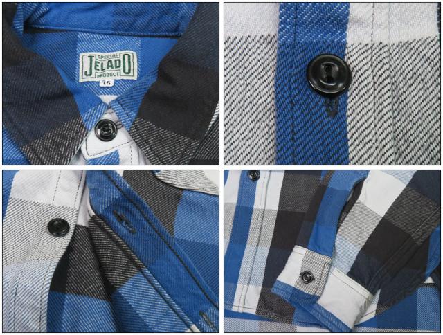 JELADO ジェラード 長袖フランネルシャツ ショート丈 サイズXXL Unionworkers Shirt Short JP82126