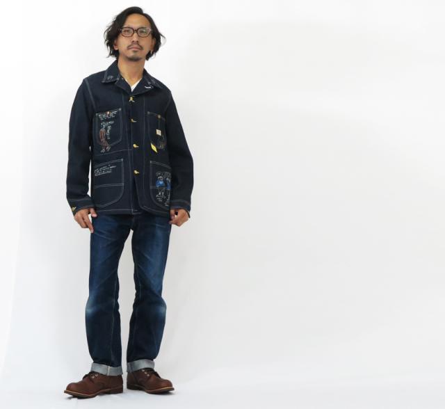 SUGAR CANE シュガーケーン 11oz. BLUE DENIM WORK COAT CARTOON デニム ジャケット ワークコート SC15449