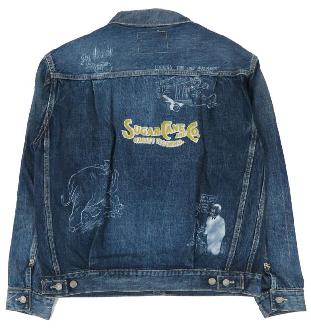 SUGAR CANE シュガーケーン 14.25oz デニム ジャケット セカンドタイプ 2nd CARTOON PAINT カートゥーンペイント DENIM JACKET 1953 ジージャン Gジャン SC15716 【2025年秋冬新作】
