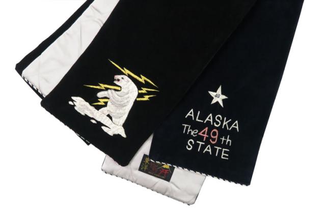 テーラー東洋 テイラー東洋 Tailor Toyo スカ刺繍 マフラー キルティング ベロア VELVETEEN WINTER SCARF “ALASKA” TT02776
