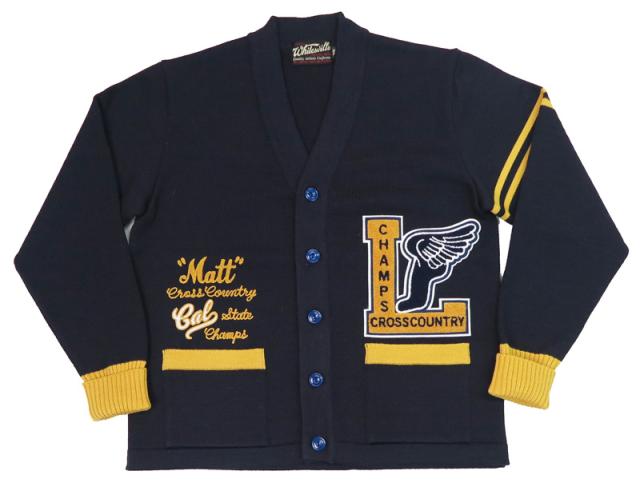 WHITES VILLE ホワイツビル レタードワッペン ウールニット バーシティ カーディガン WV90260