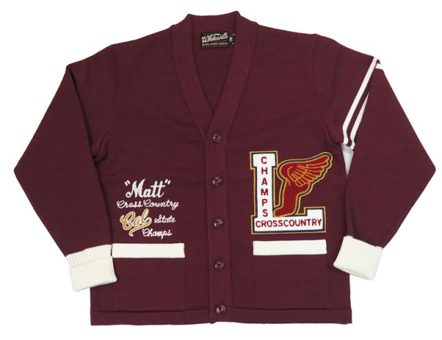 WHITES VILLE ホワイツビル レタードワッペン ウールニット バーシティ カーディガン WV90260