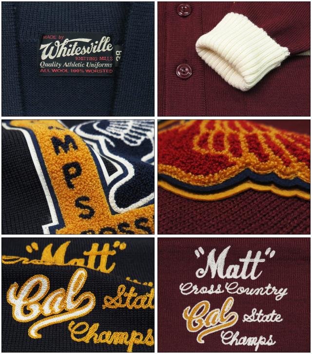 WHITES VILLE ホワイツビル レタードワッペン ウールニット バーシティ カーディガン WV90260