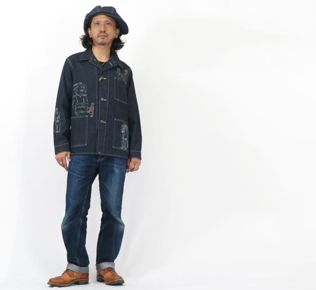 SUGAR CANE シュガーケーン 11oz. BLUE DENIM WORK COAT CARTOON デニム ジャケット ワークコート SC15449