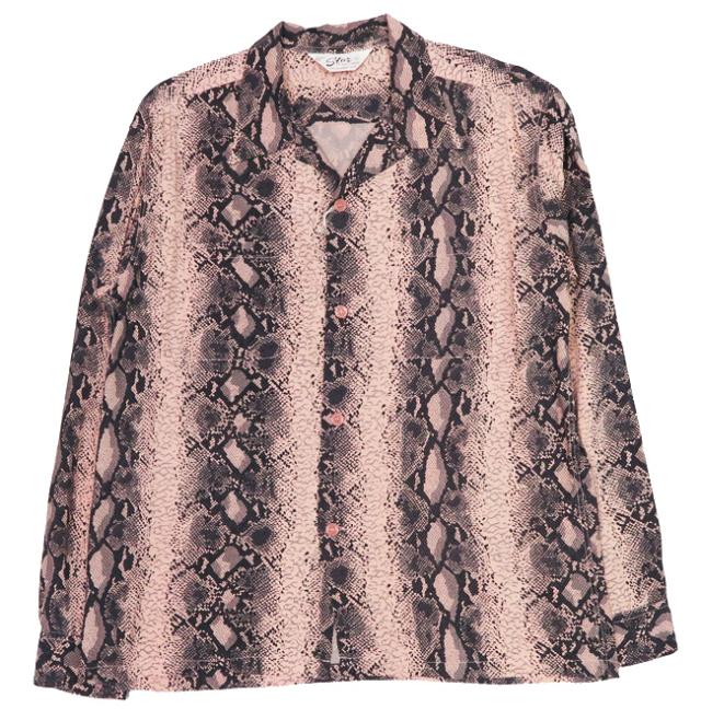 STAR OF HOLLYWOOD スターオブハリウッド 長袖 レーヨン オープンカラーシャツ SNAKE SH29313