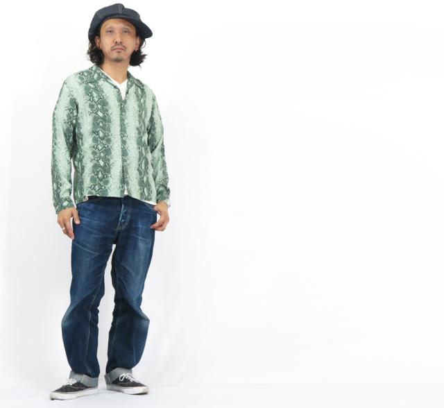 STAR OF HOLLYWOOD スターオブハリウッド 長袖 レーヨン オープンカラーシャツ SNAKE SH29313