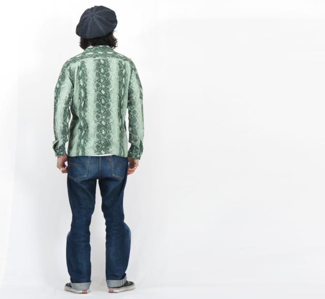 STAR OF HOLLYWOOD スターオブハリウッド 長袖 レーヨン オープンカラーシャツ SNAKE SH29313