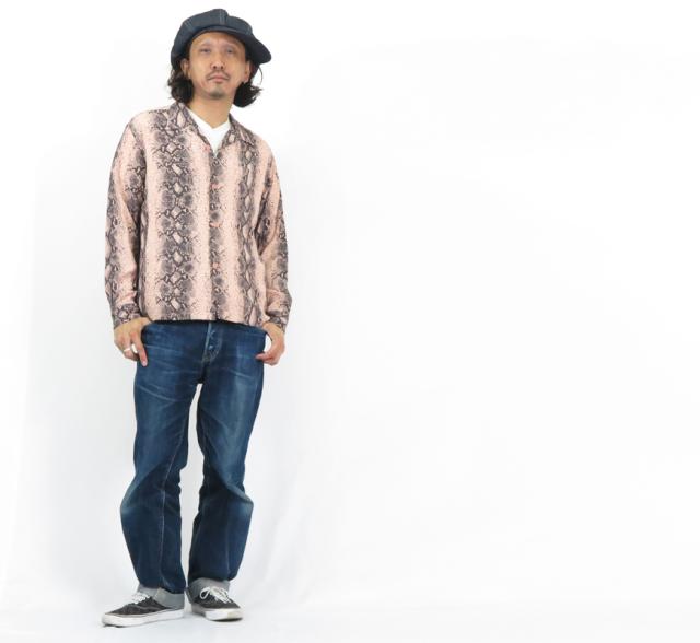 STAR OF HOLLYWOOD スターオブハリウッド 長袖 レーヨン オープンカラーシャツ SNAKE SH29313